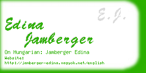 edina jamberger business card